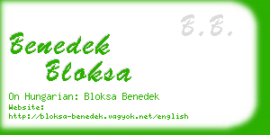 benedek bloksa business card